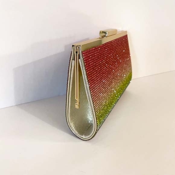 CRYSTAL EMBELLISHED RAINBOW EVENING BAG NWT - Picture 6 of 7